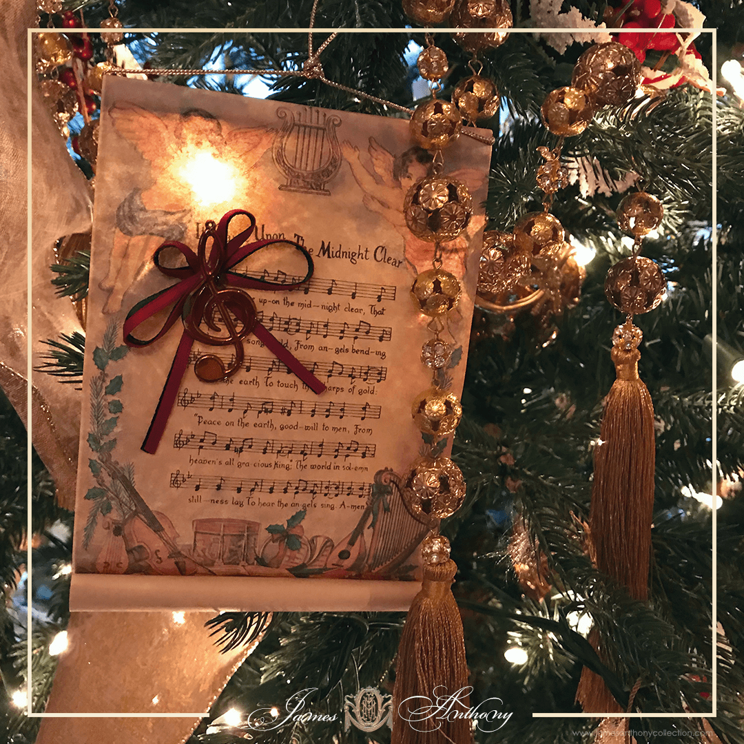Luxury Christmas Decoration | James Anthony Collection - Decoration - It Came Upon The Midnight Clear Music Scroll