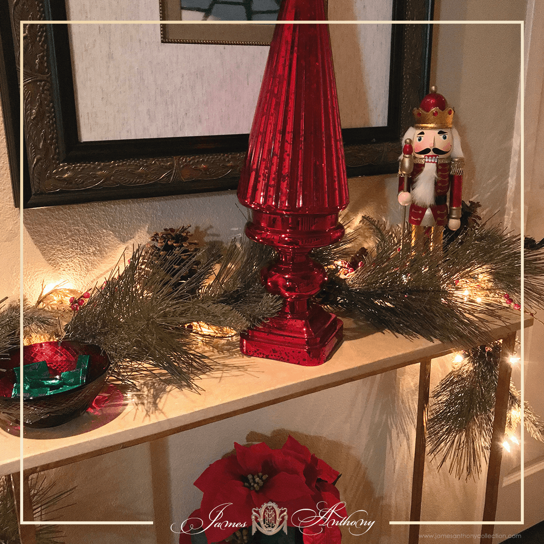 Luxury Christmas Decoration | James Anthony Collection - Foyer Table Is Decked Out For Christmas.