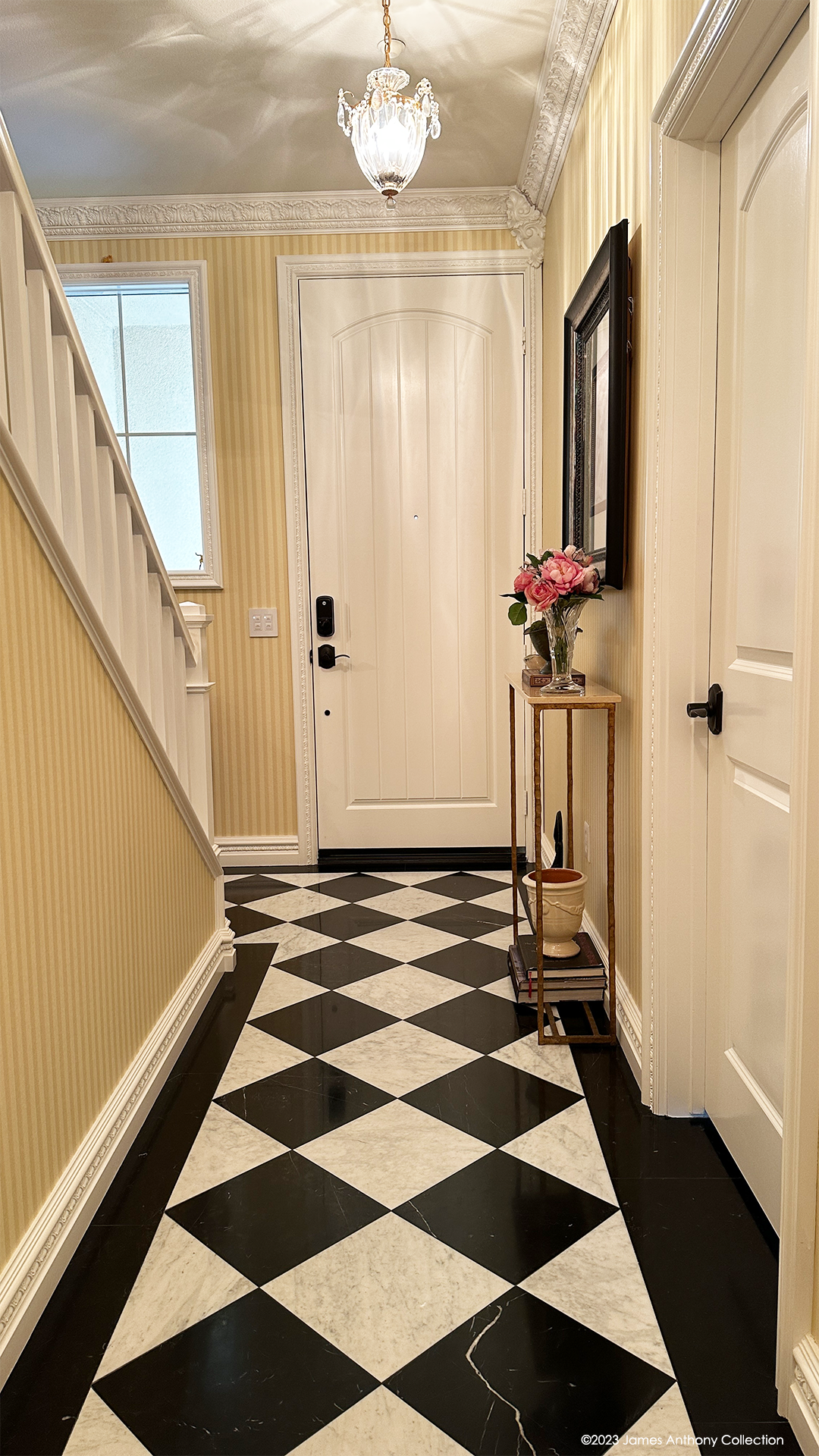 Harlequin Marble Floor in the Foyer