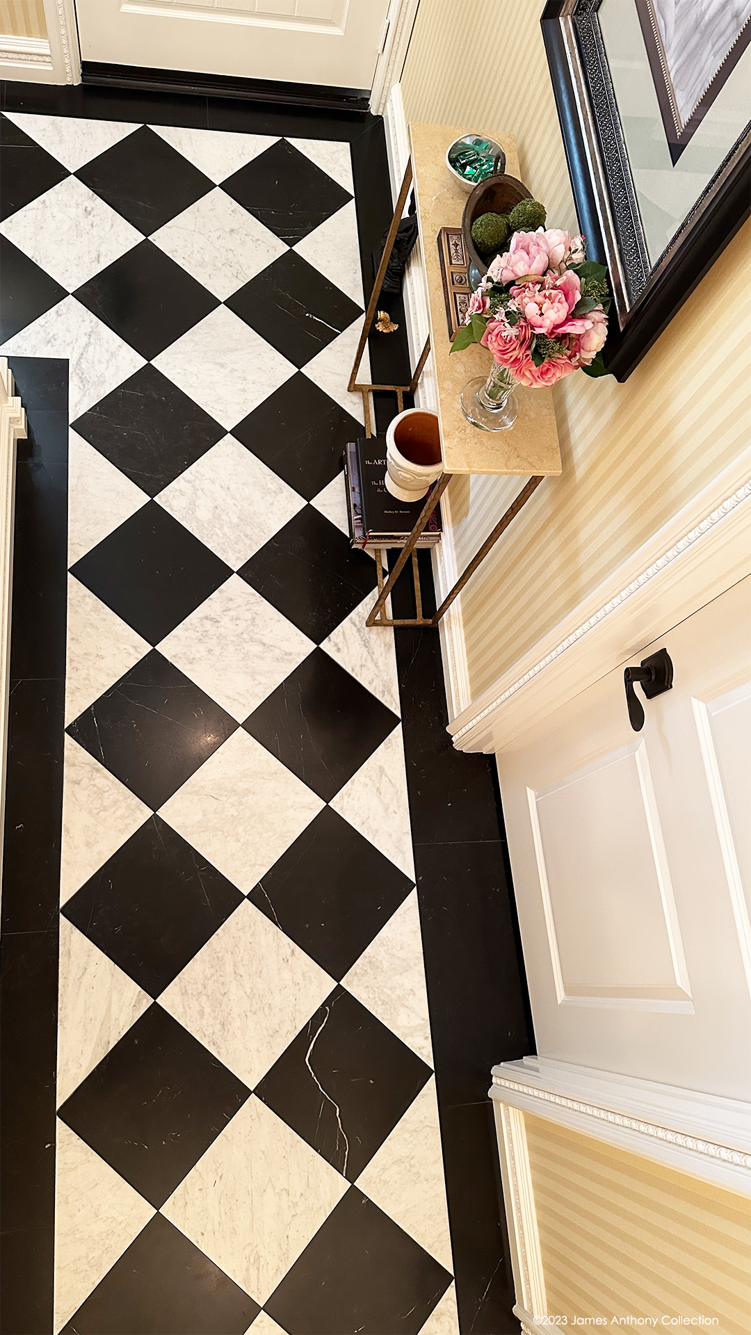 Harlequin Marble Floor in the Foyer